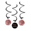 Swirl versiering rose/black 50 jaar